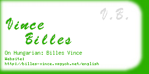 vince billes business card